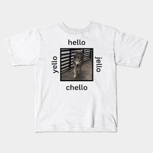 Husky Walking Simple Hello Jello Kids T-Shirt